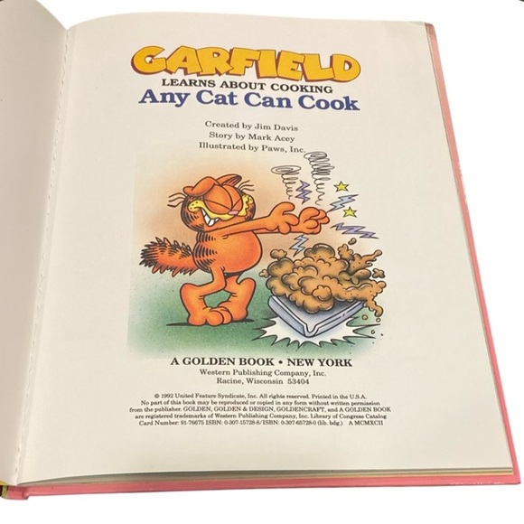 Garfield Learns about Cooking Any Cat Can Cook Mark Acey 1992 Children's Book - Picture 7 of 7